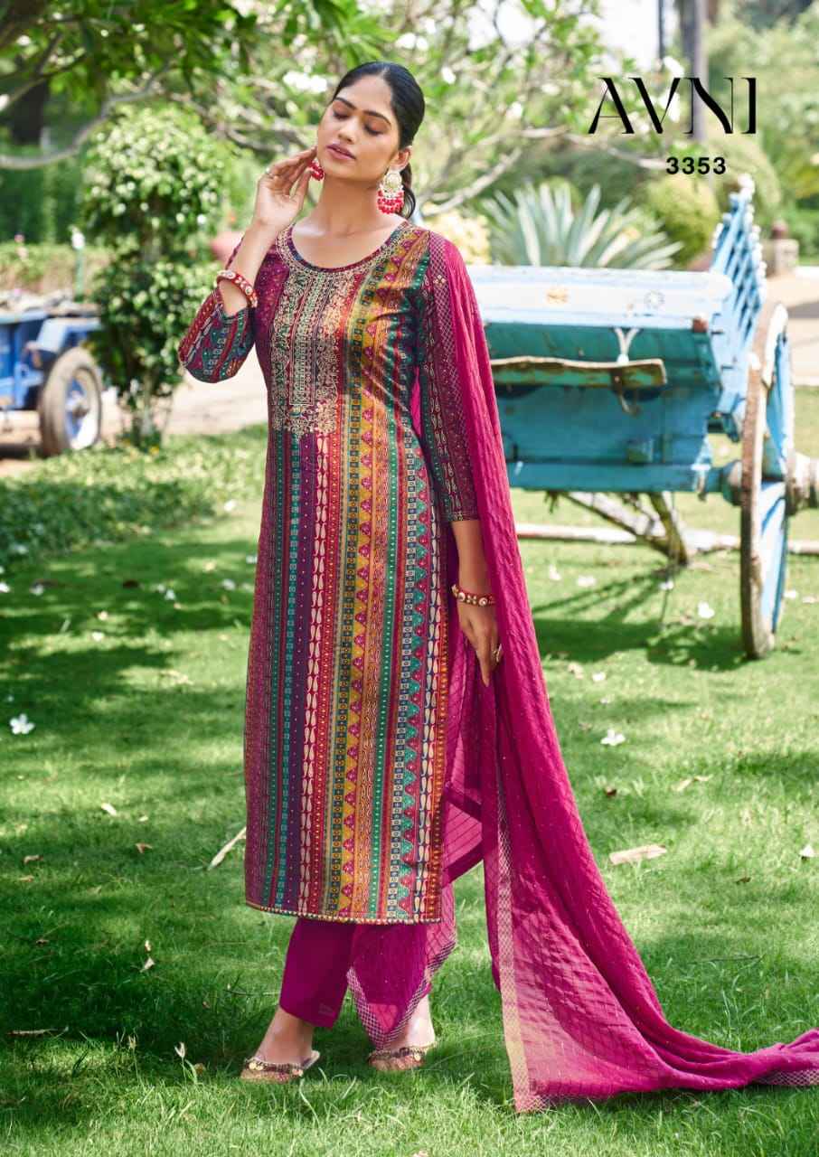 Rang Avni Muslin Dress Material 4 pcs Catalogue