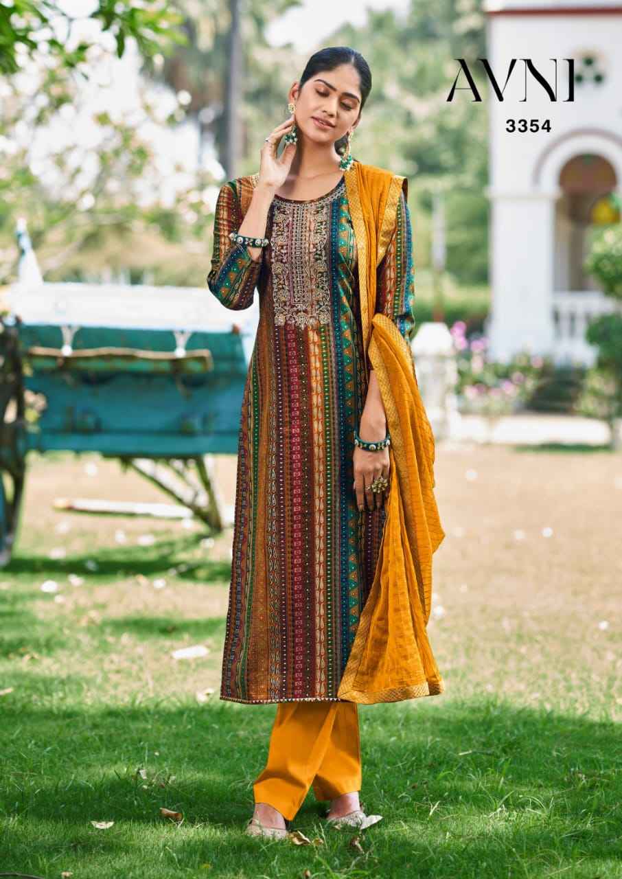 Rang Avni Muslin Dress Material 4 pcs Catalogue