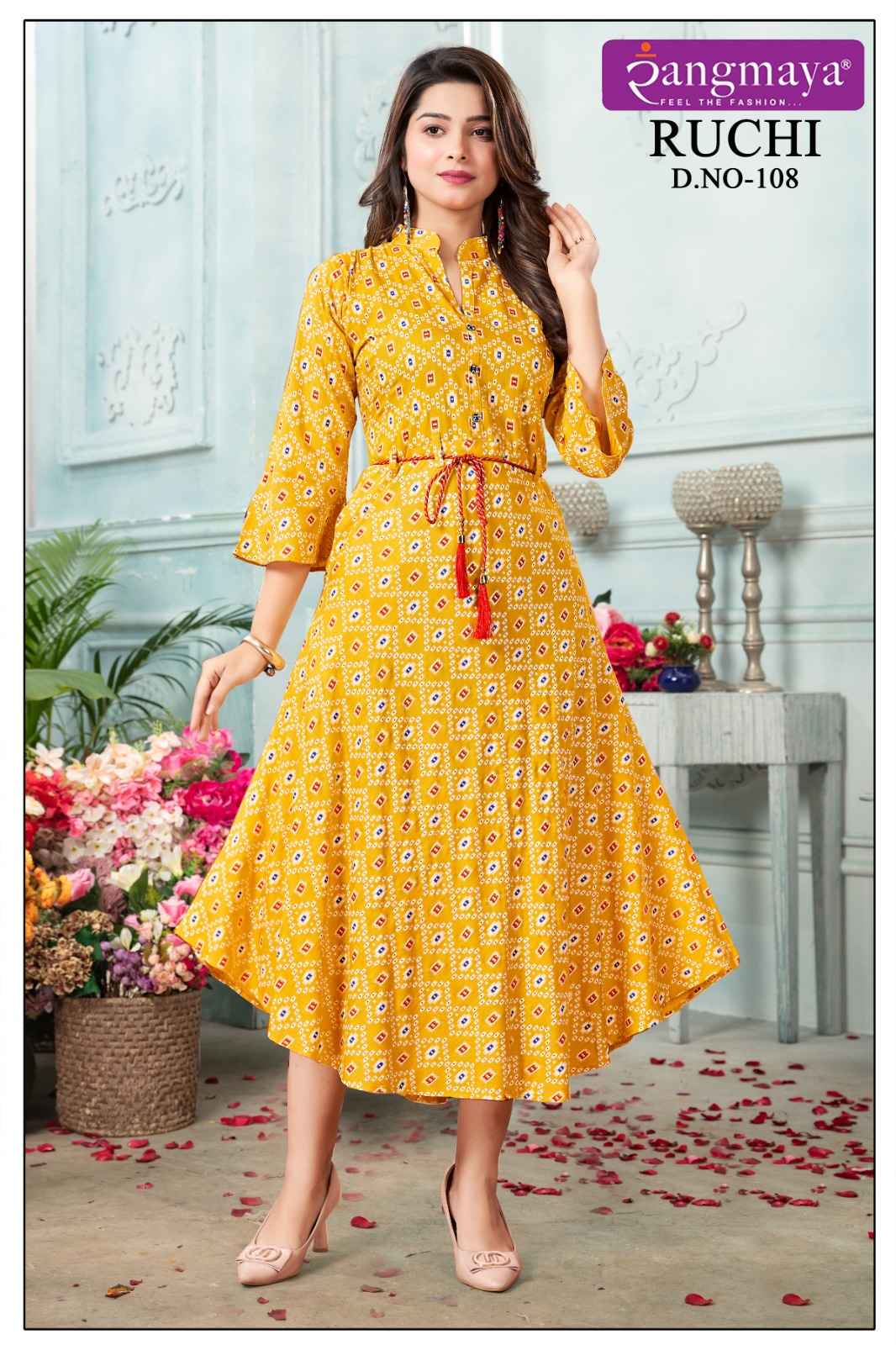 Rangmaya Ruchi Rayon Gowns 8 pcs Catalogue