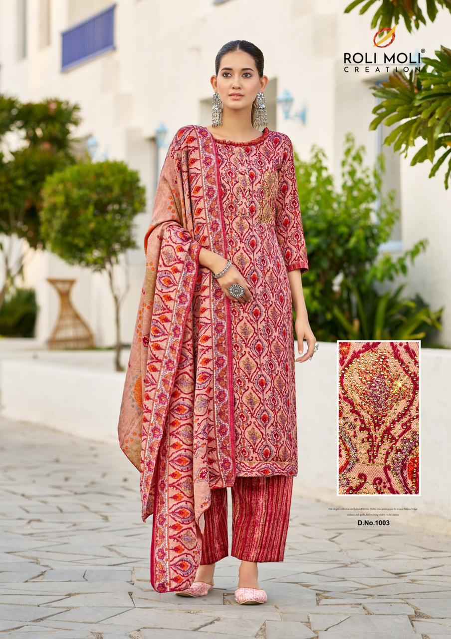 Roli Moli Creation Mirah Pashmina Dress Material 8 pcs Catalogue