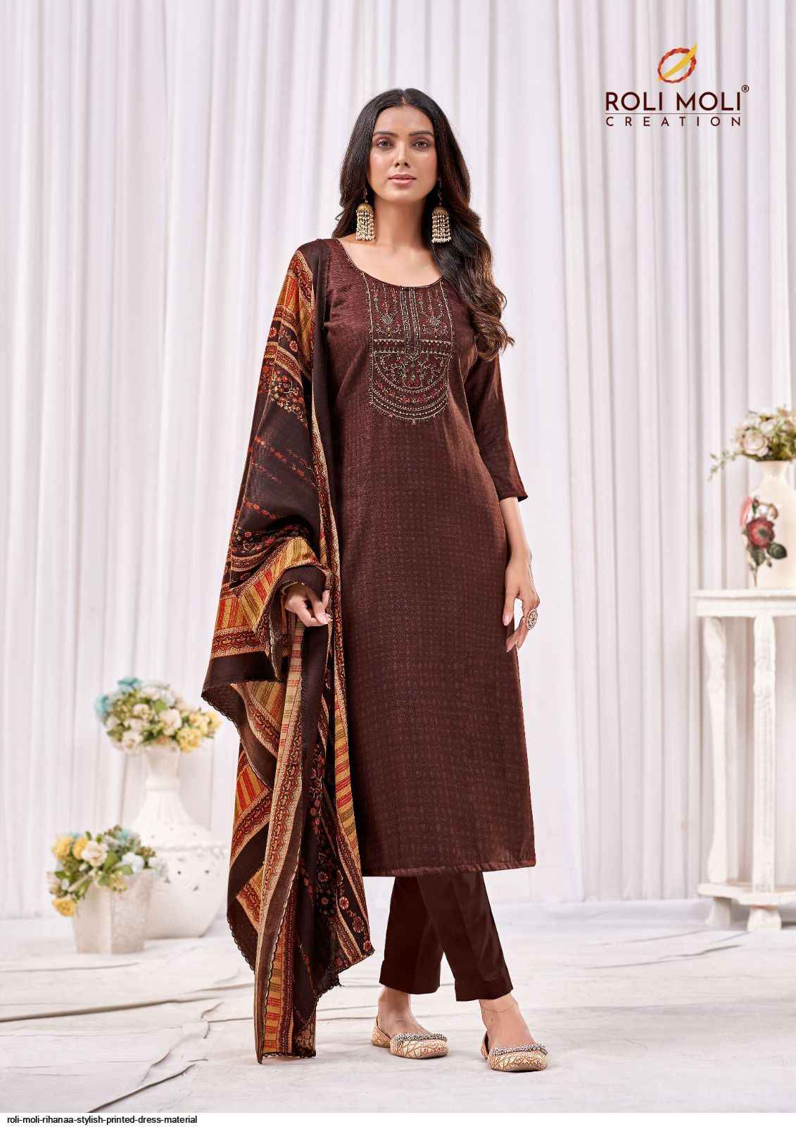 Roli Moli Rihanna Pashmina Dress Material 8 pcs Catalogue