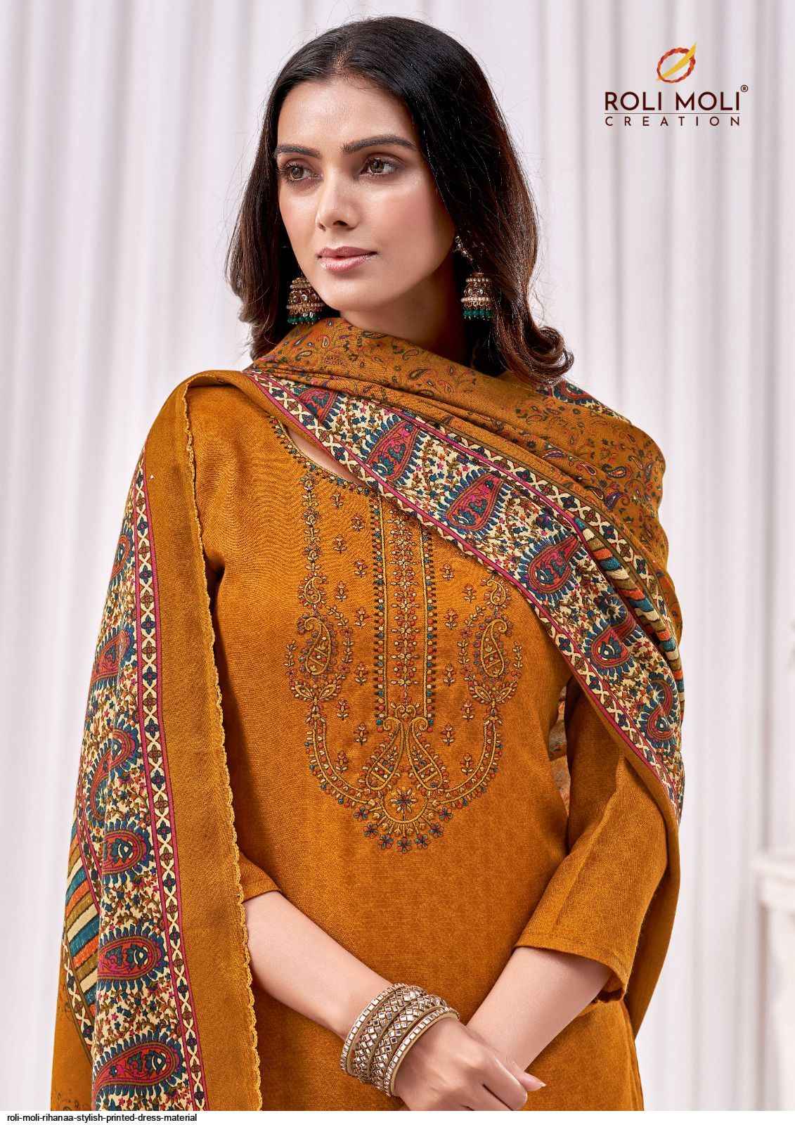 Roli Moli Rihanna Pashmina Dress Material 8 pcs Catalogue