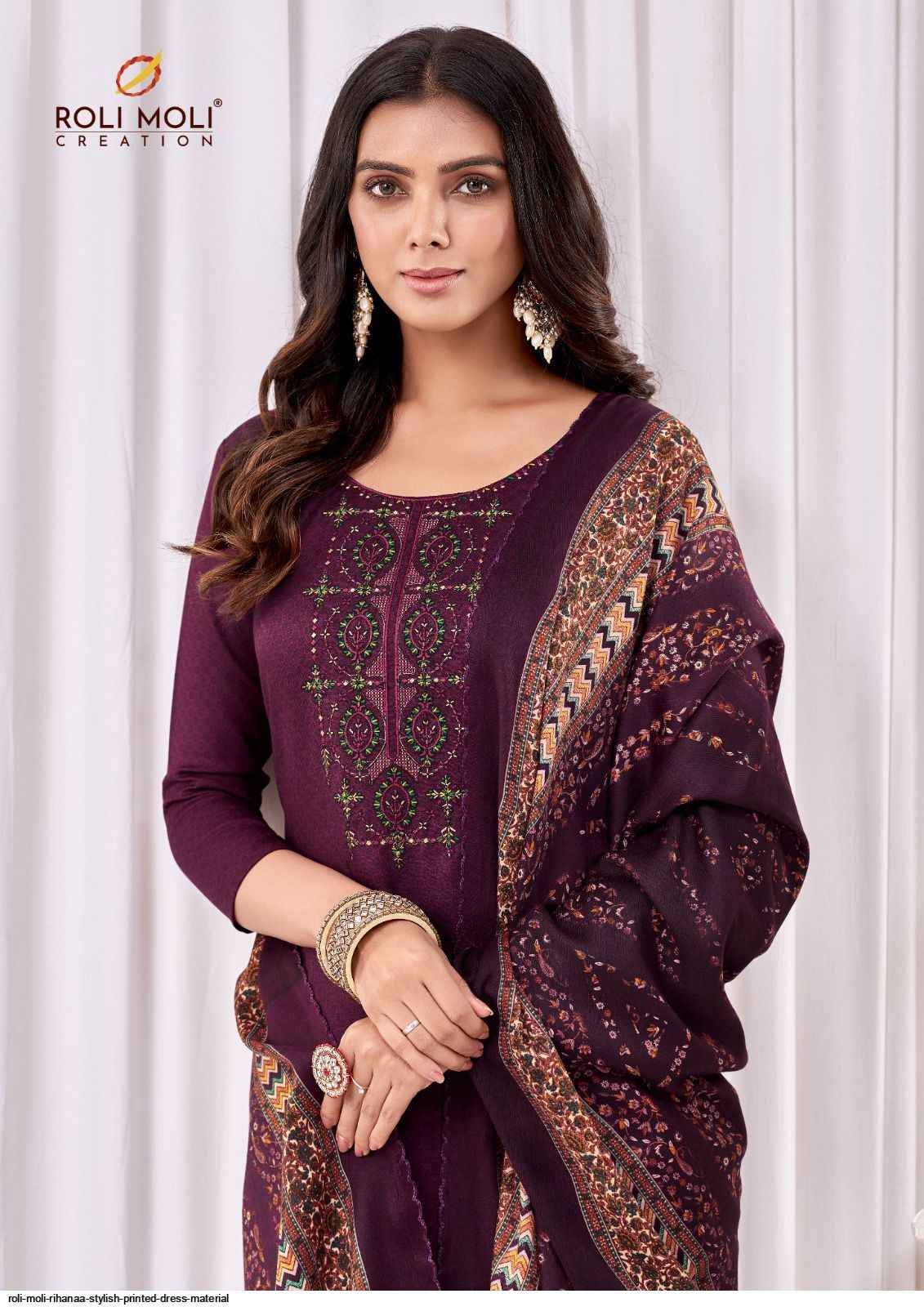 Roli Moli Rihanna Pashmina Dress Material 8 pcs Catalogue