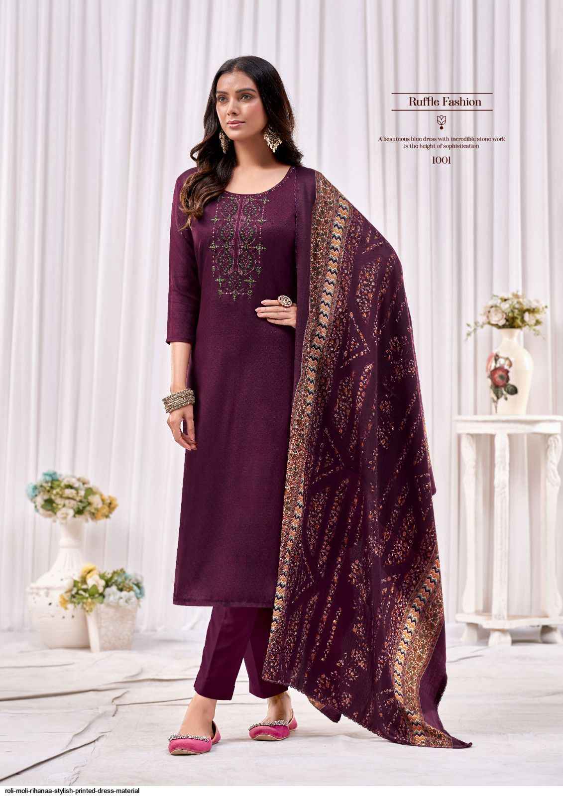Roli Moli Rihanna Pashmina Dress Material 8 pcs Catalogue