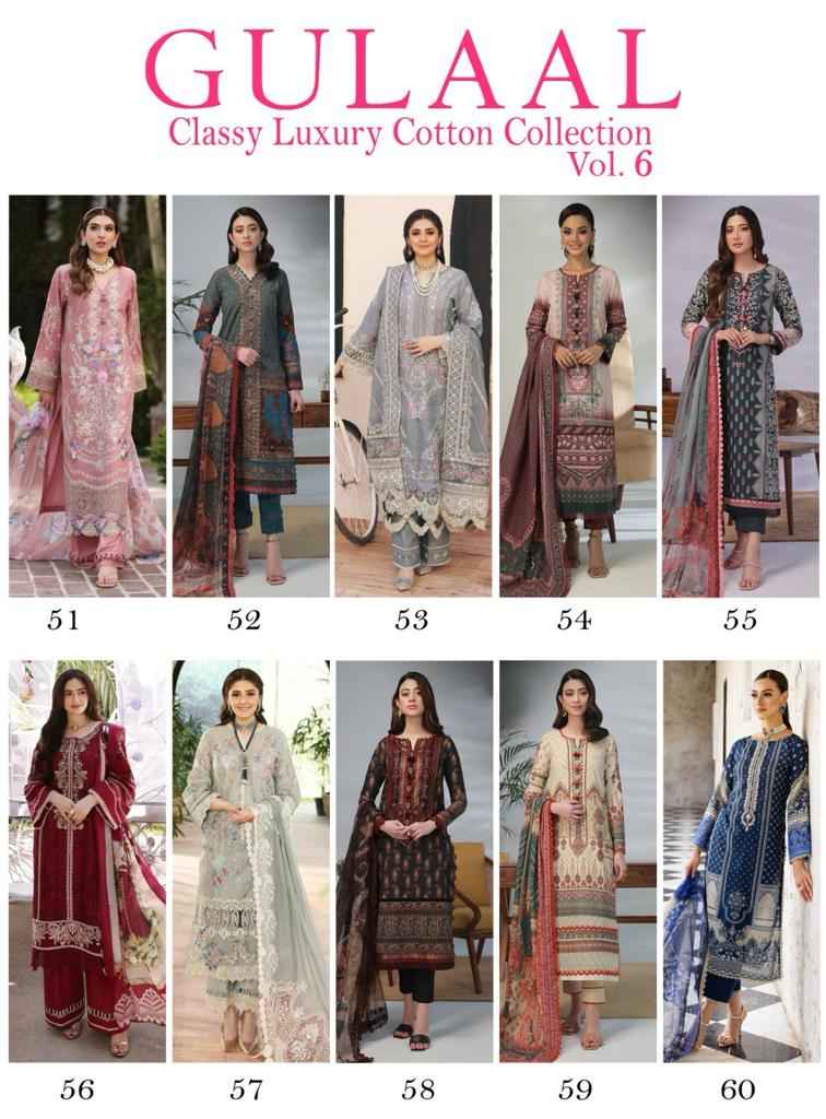 Sana Maryam Gulaal Classy Luxury Cotton Collection Vol 6 Cotton Dress Material 10 pcs Catalogue