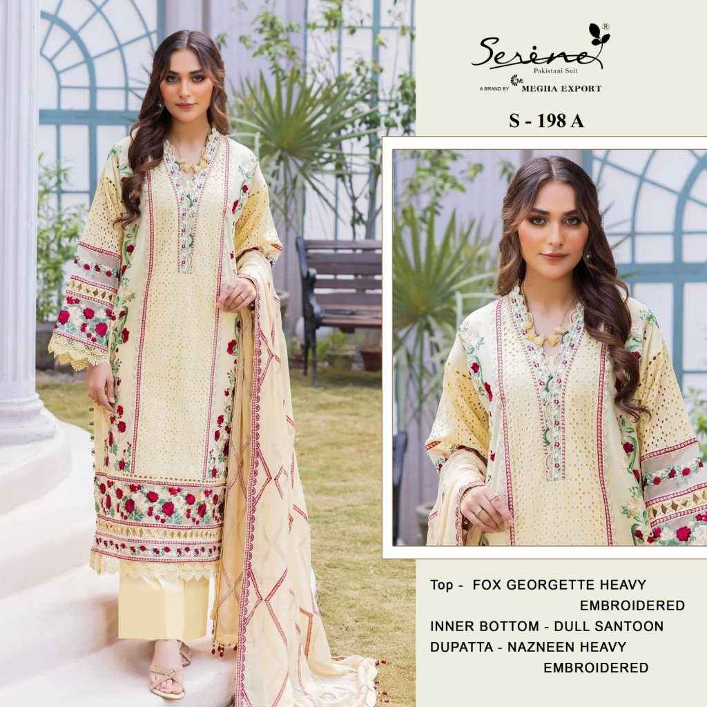 Serine S 198 Georgette Dress Material 4 pcs Catalogue