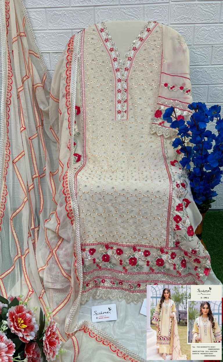 Serine S 198 Georgette Dress Material 4 pcs Catalogue