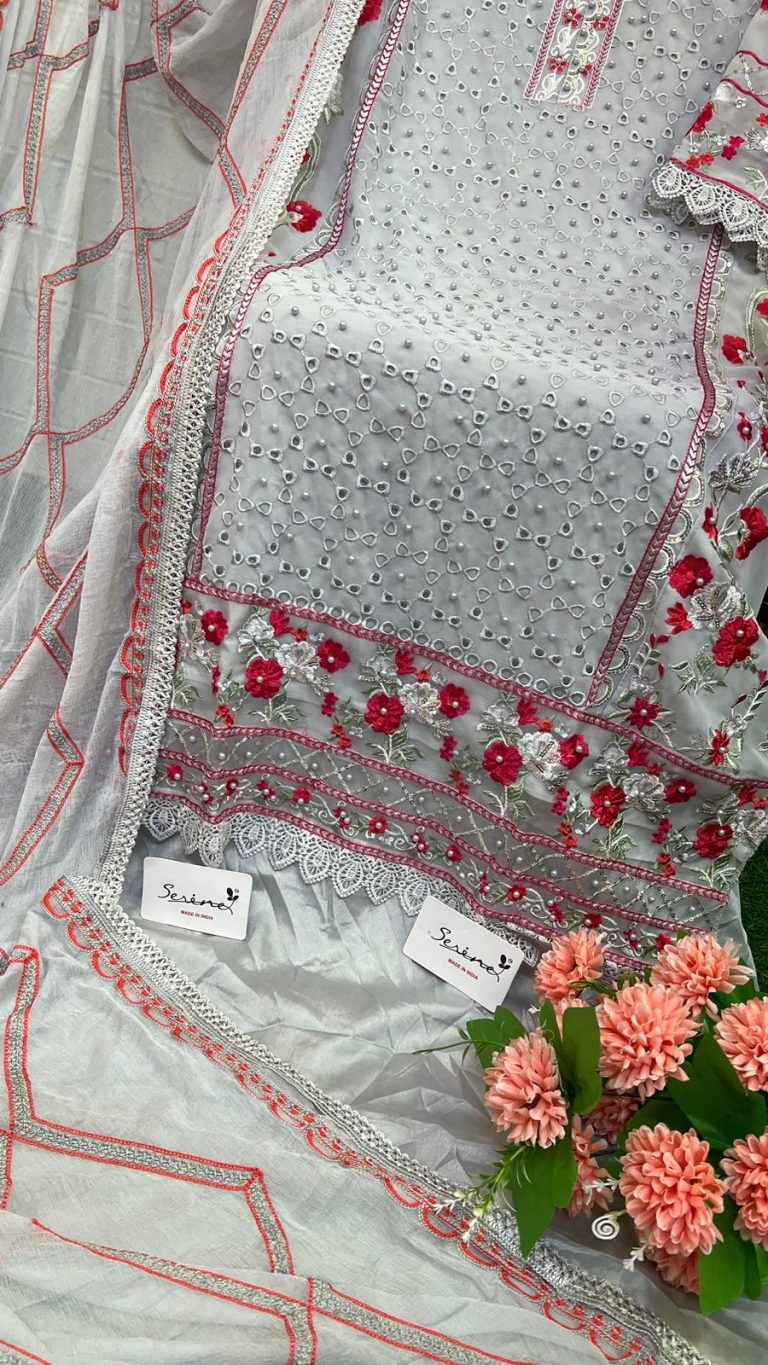 Serine S 198 Georgette Dress Material 4 pcs Catalogue