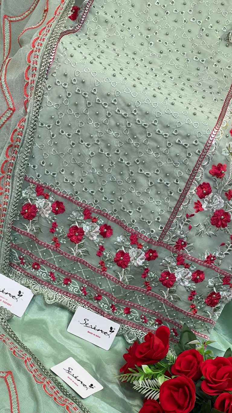 Serine S 198 Georgette Dress Material 4 pcs Catalogue