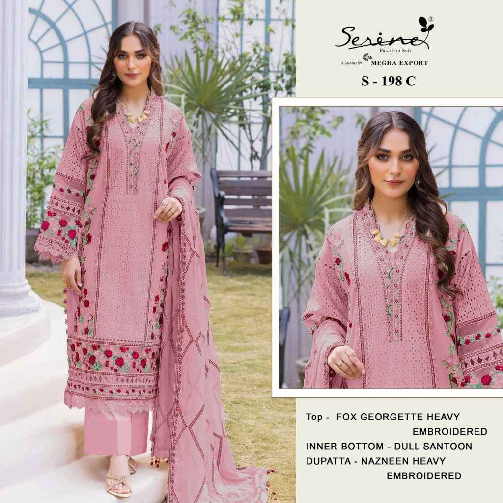 Serine S 198 Georgette Dress Material 4 pcs Catalogue
