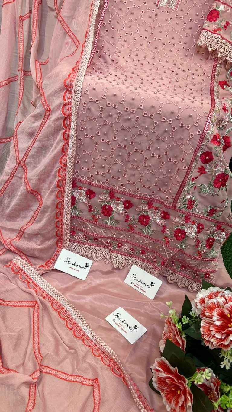 Serine S 198 Georgette Dress Material 4 pcs Catalogue