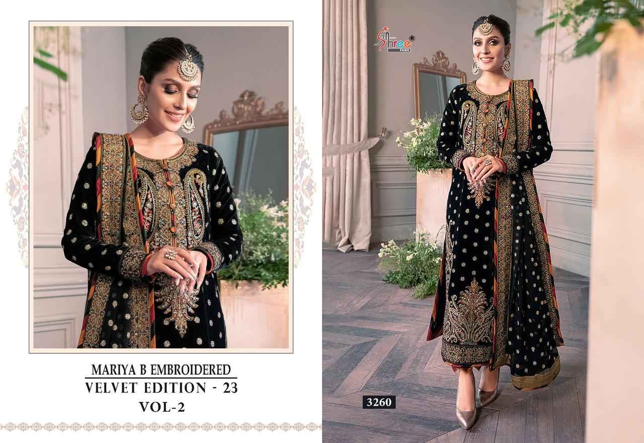 Shree Fabs Maria B Embroidered Velvet Edition 23 Vol 2 Velvet Dress Material 5 pcs Catalogue