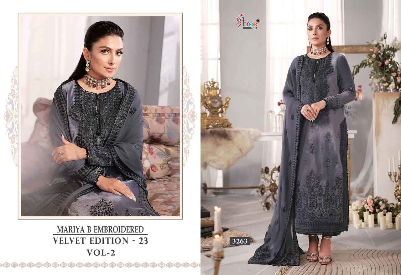 Shree Fabs Maria B Embroidered Velvet Edition 23 Vol 2 Velvet Dress Material Wholesale Supplier Suits