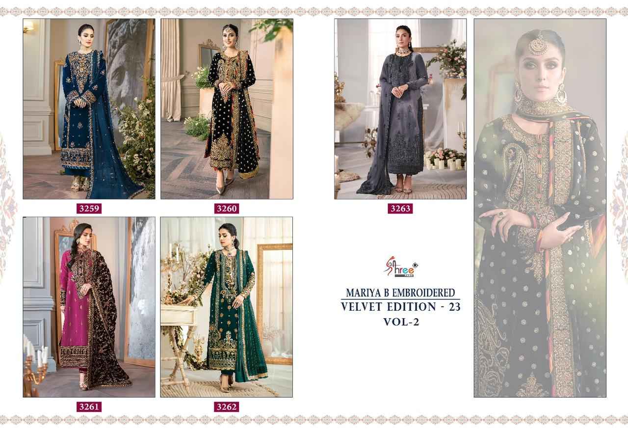 Shree Fabs Maria B Embroidered Velvet Edition 23 Vol 2 Velvet Dress Material 5 pcs Catalogue
