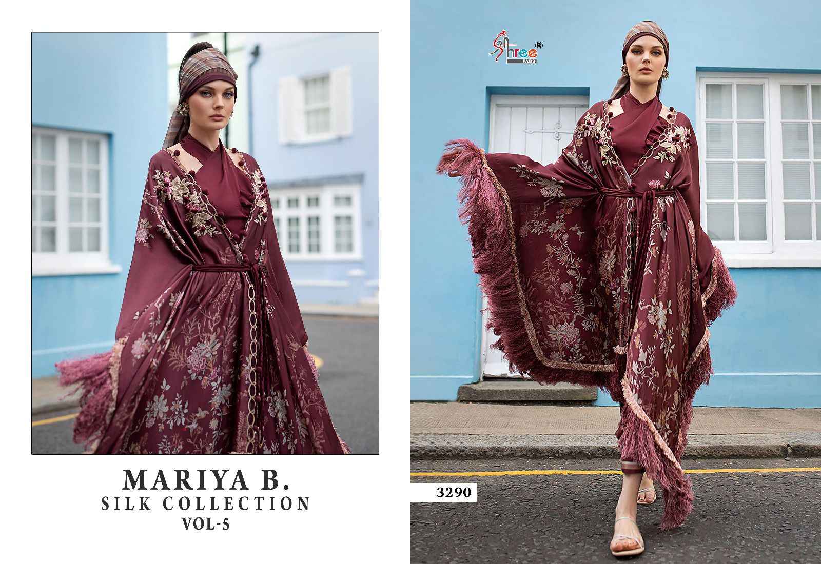 Shree Fabs Maria B Silk Collection Vol 5 Satin Dress Material