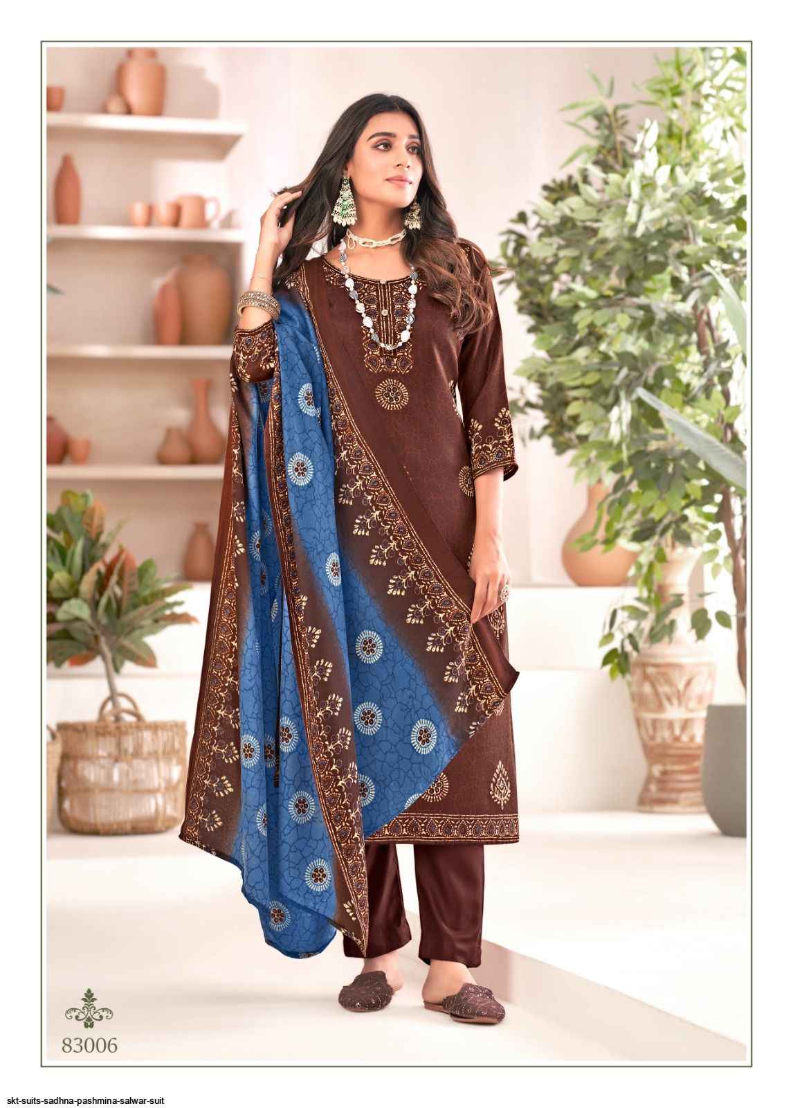 white christmas dresses 3 Pc Green Unstitched Pashmina Suit Set main image 1