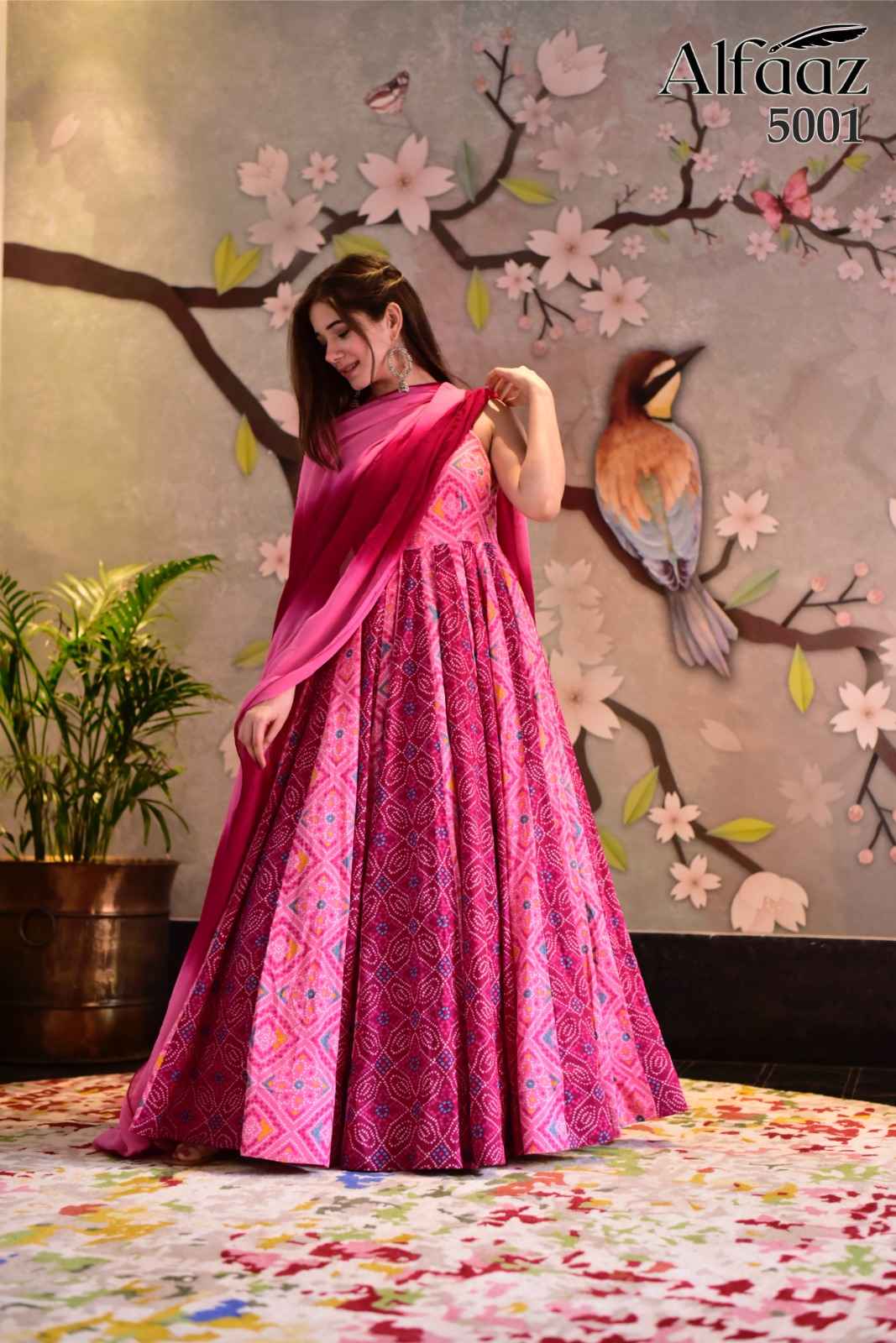 Stylishta Alfaaz Vol 5 Cotton Anarkali Gown With Dupatta 4 pcs Catalogue
