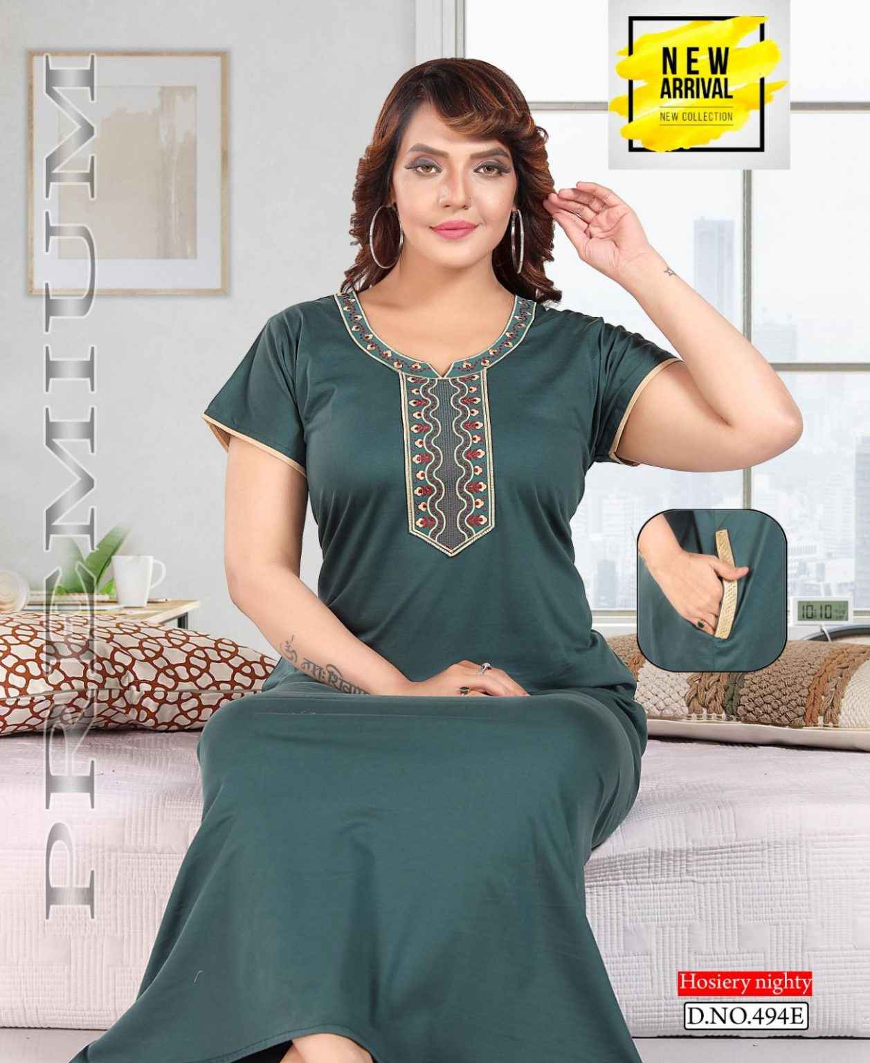 Summer Special Night Gown Vol 494 Hosiery Nightys 6 pcs Catalogue