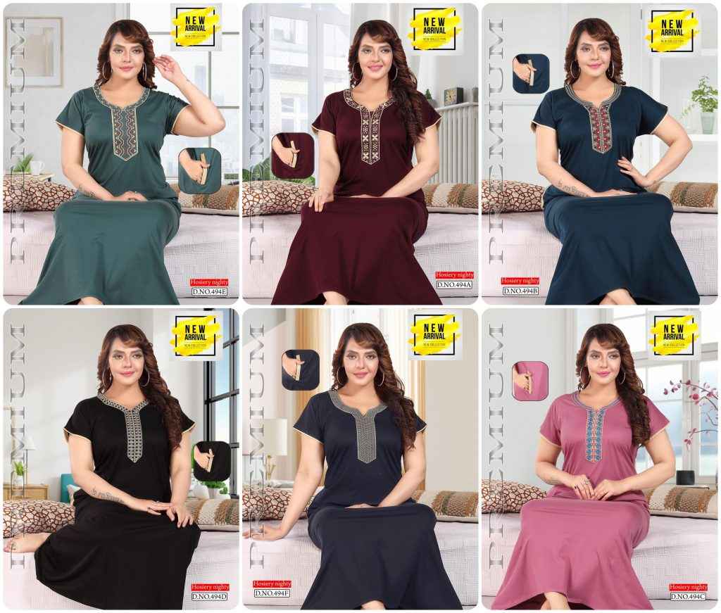 Summer Special Night Gown Vol 494 Hosiery Nightys Wholesale Night Wear