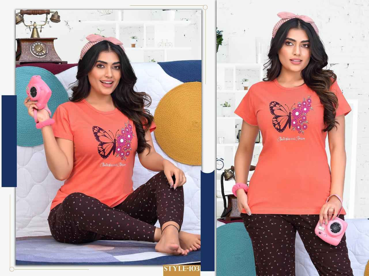 Summer Special Starry Nights Cotton Night Suit 8 pcs Catalogue