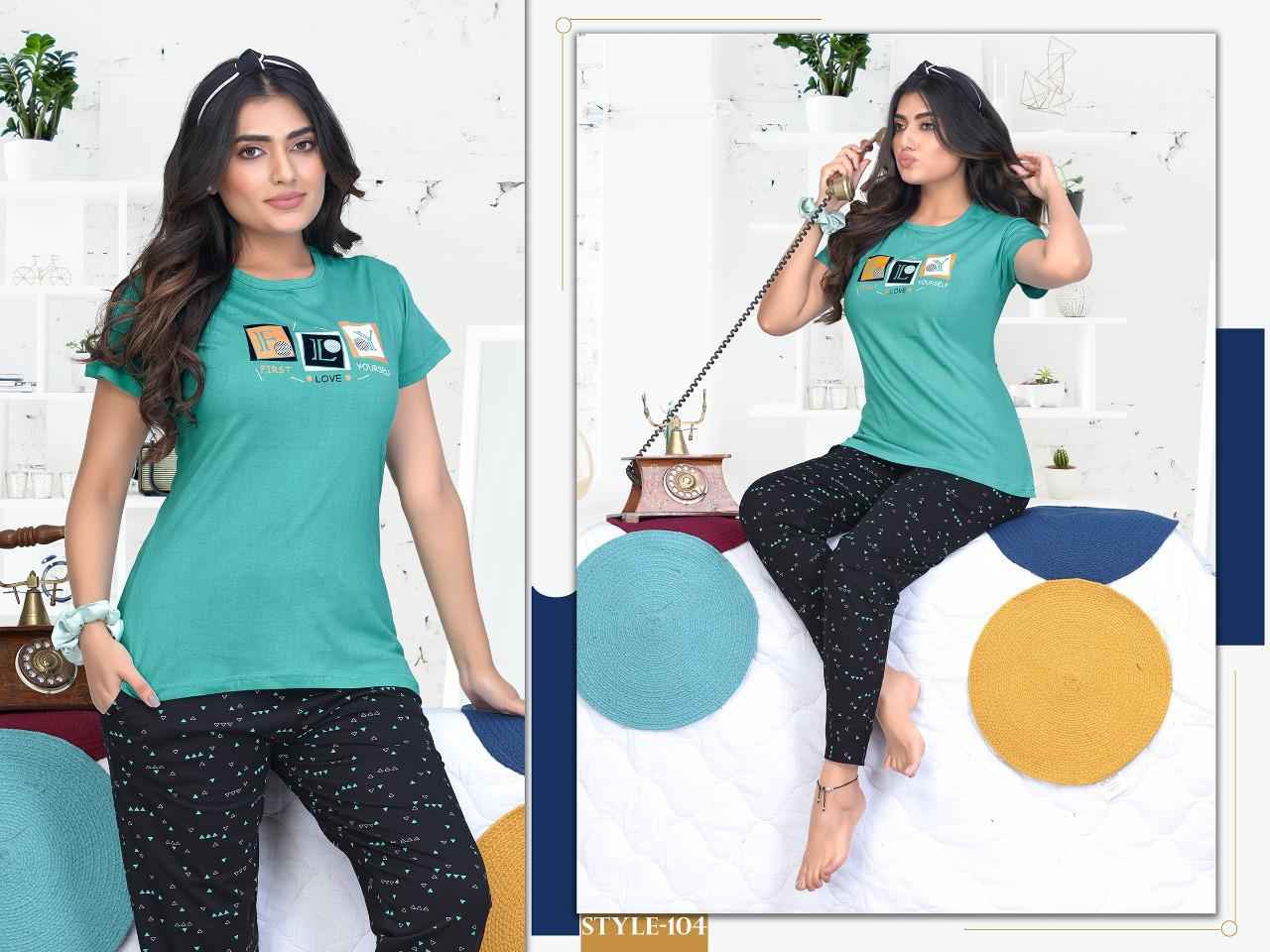 Summer Special Starry Nights Cotton Night Suit 8 pcs Catalogue