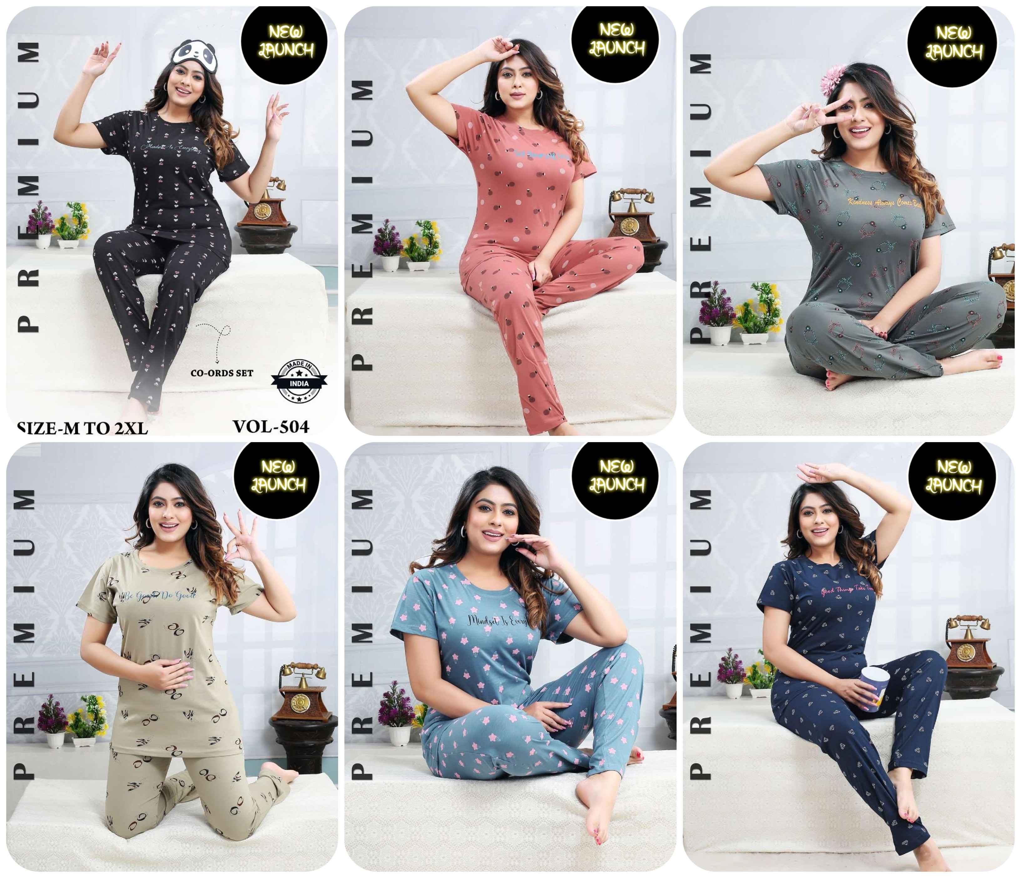 Summer Special Vol D 504 Hosiery Night Suit 6 pcs Catalogue
