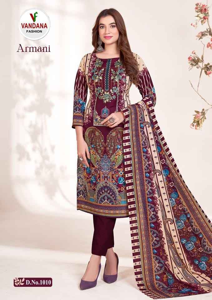 Vandana Fashion Armani Cotton Dress Material 10 pcs Catalogue