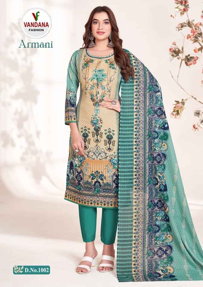 Vandana Fashion Armani Cotton Dress Material 10 pcs Catalogue