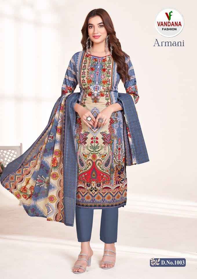 Vandana Fashion Armani Cotton Dress Material 10 pcs Catalogue