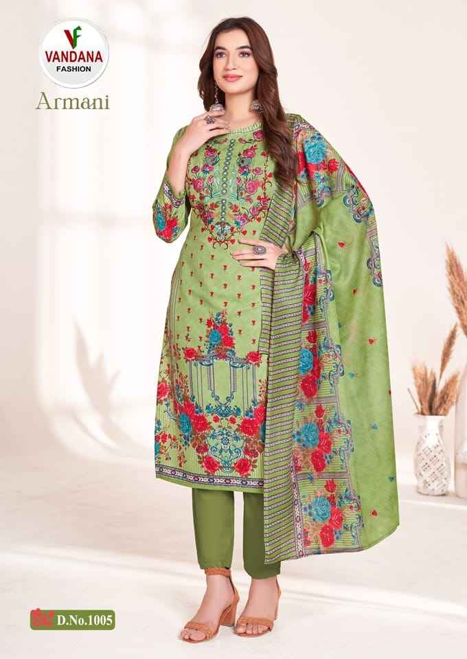 Vandana Fashion Armani Cotton Dress Material 10 pcs Catalogue
