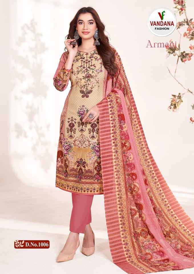 Vandana Fashion Armani Cotton Dress Material 10 pcs Catalogue