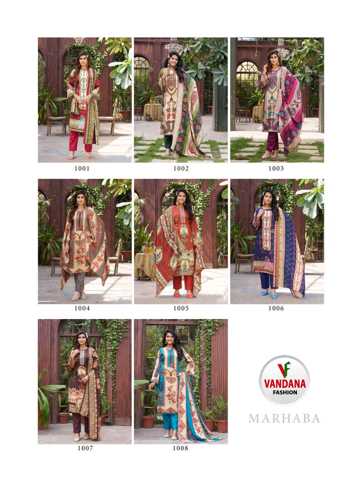 Vandana Fashion Marhaba Pashmina Dress Material 8 pcs Catalogue