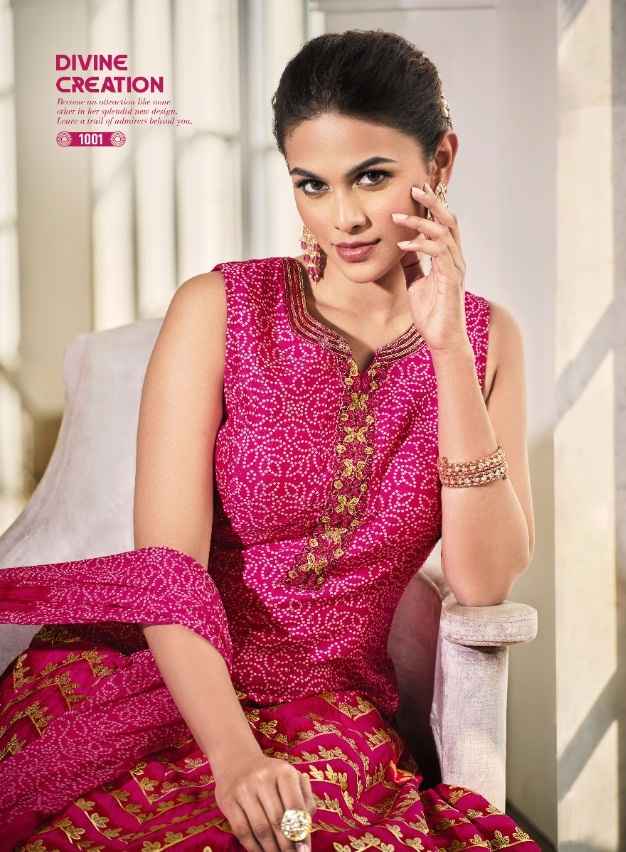 Virasat Soundhriya Patola Print Silk Long Gown 2 pcs Catalogue