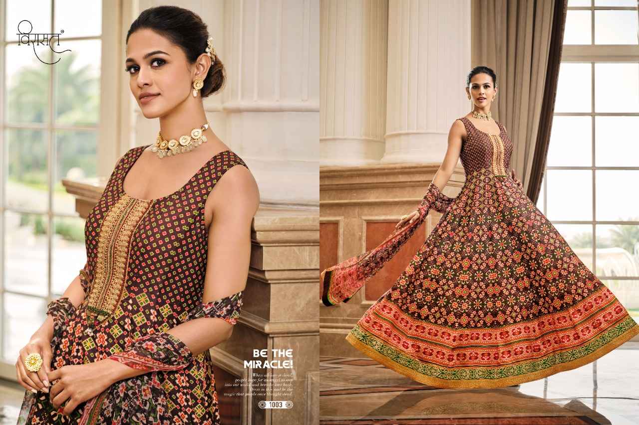 Virasat Soundhriya Patola Print Silk Long Gown 2 pcs Catalogue