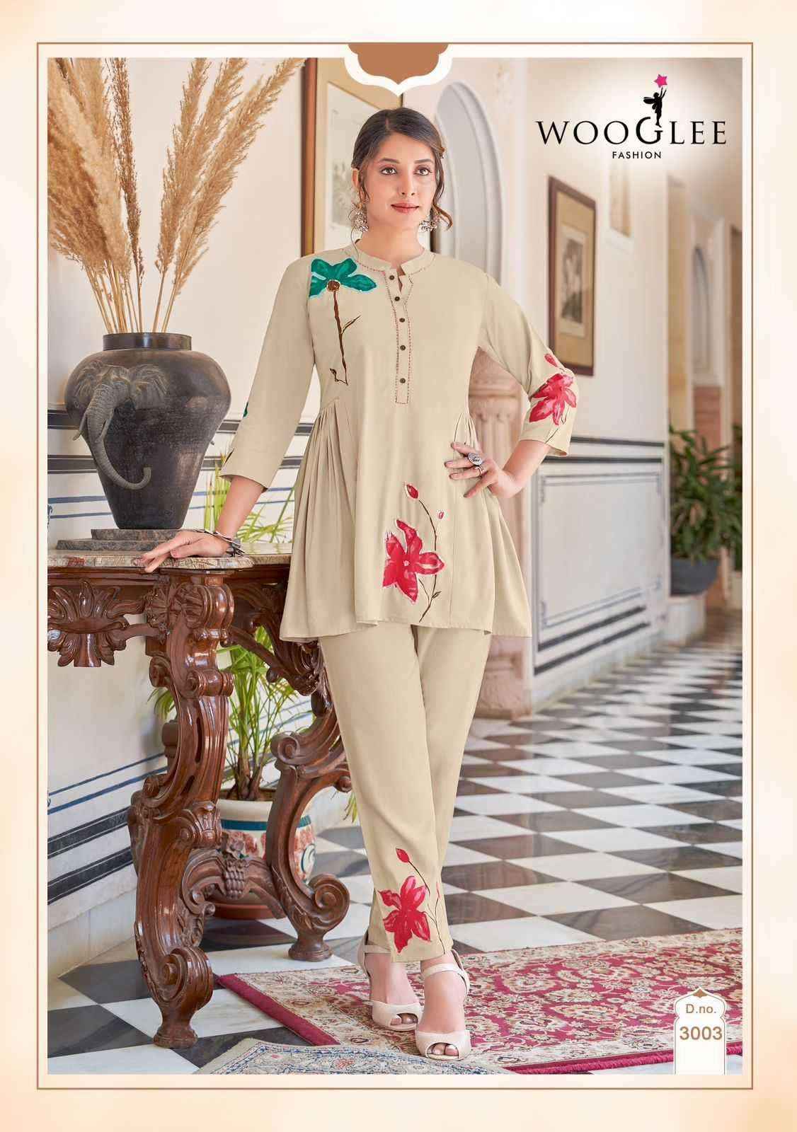 Wooglee Tulip Rayon Top With Bottom 4 pcs Catalogue