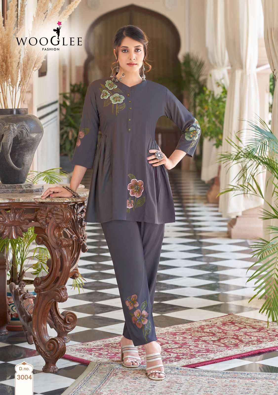 Wooglee Tulip Rayon Top With Bottom 4 pcs Catalogue
