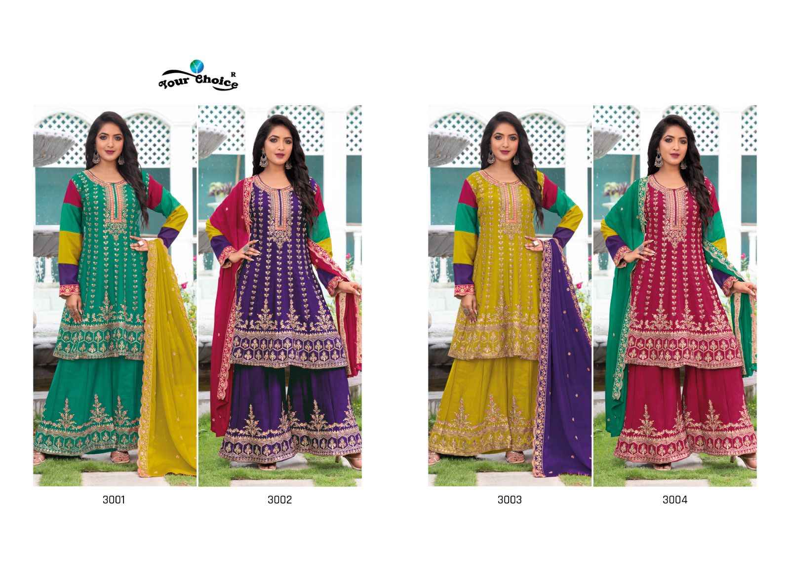 Your Choice Taani Readymade Chinon Dress 4 pcs Catalogue