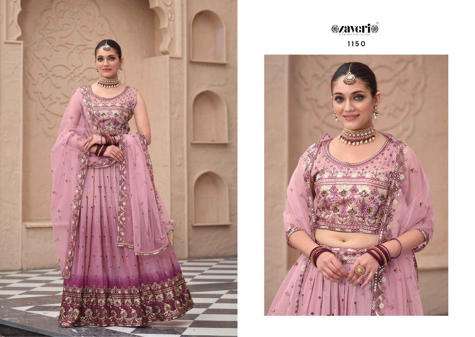 Zaveri Rashm Georgette Silk Lehnga 3 pcs Catalogue