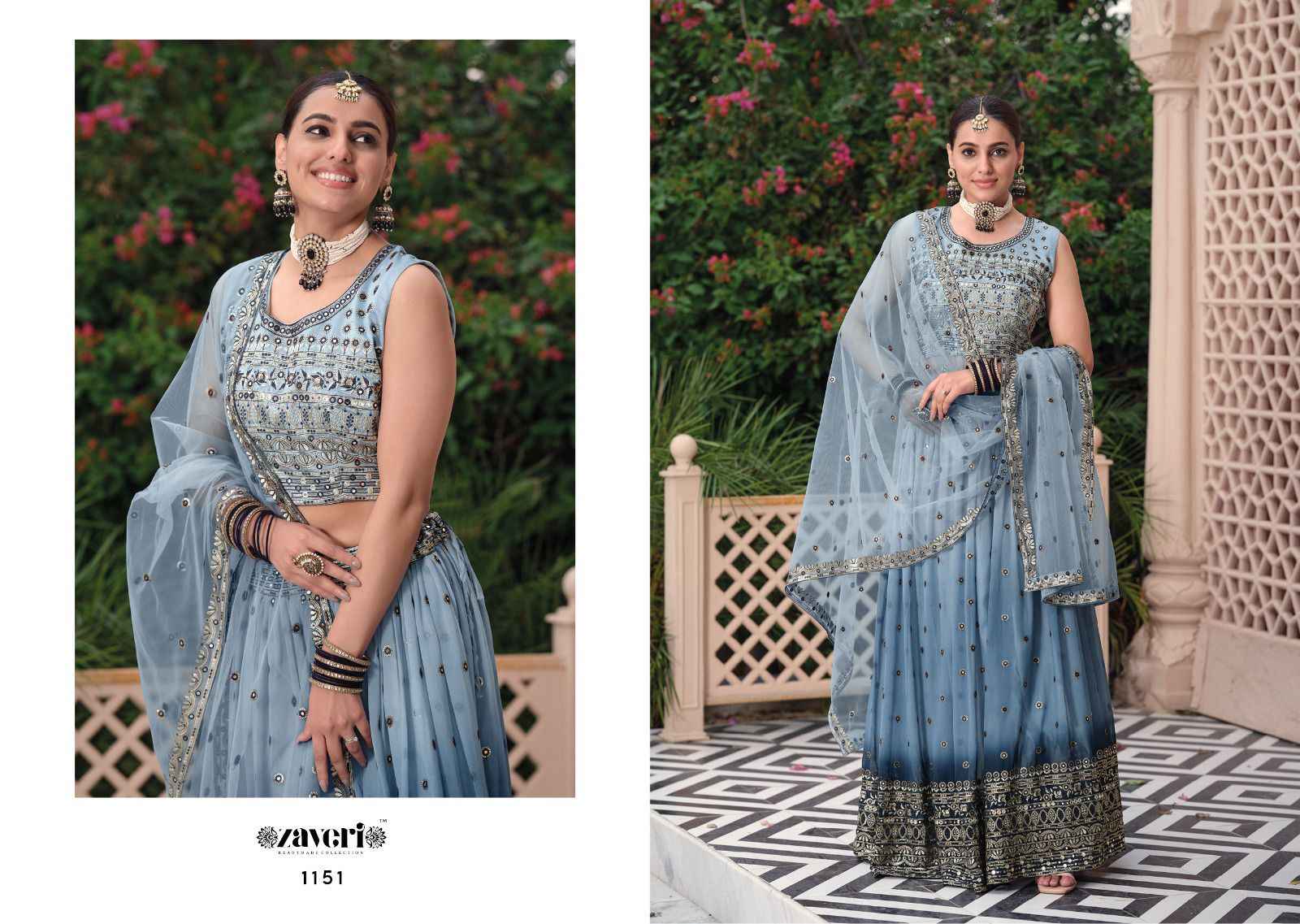 Zaveri Rashm Georgette Silk Lehnga 3 pcs Catalogue