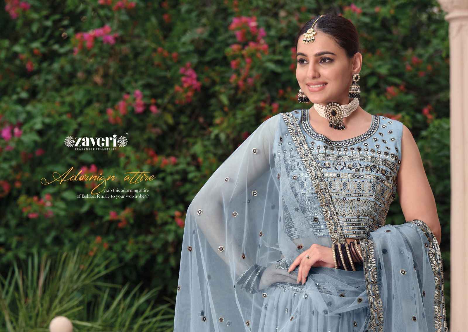 Zaveri Rashm Georgette Silk Lehnga 3 pcs Catalogue