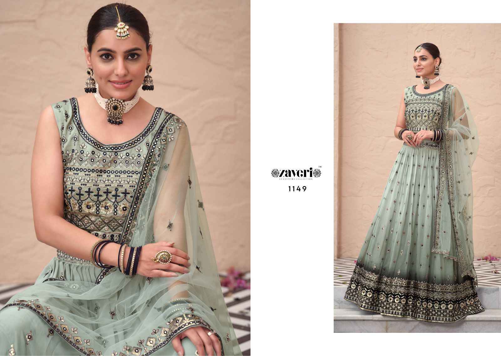 Zaveri Rashm Georgette Silk Lehnga 3 pcs Catalogue