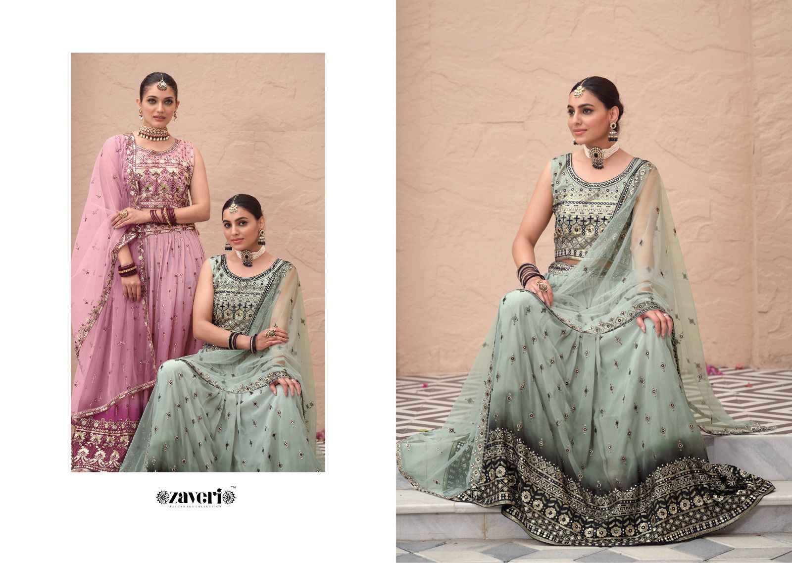 Zaveri Rashm Georgette Silk Lehnga 3 pcs Catalogue