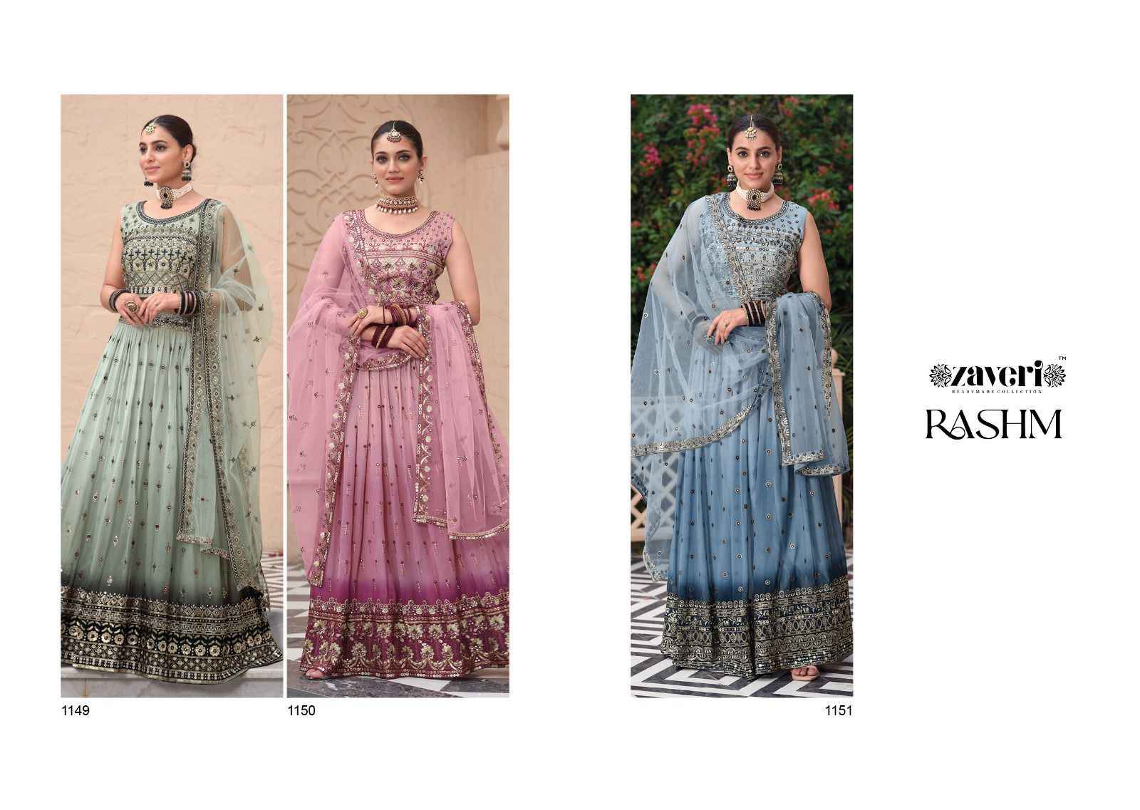 Zaveri Rashm Georgette Silk Lehnga 3 pcs Catalogue
