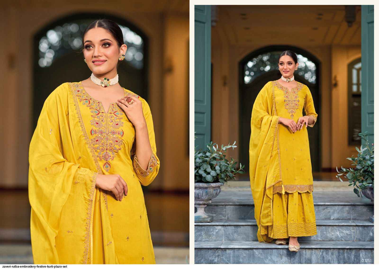 Zaveri Rutba Roman Silk Kurti Combo 2 pcs Catalogue