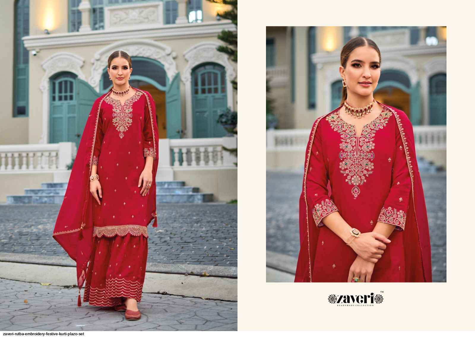 Zaveri Rutba Roman Silk Kurti Combo 2 pcs Catalogue