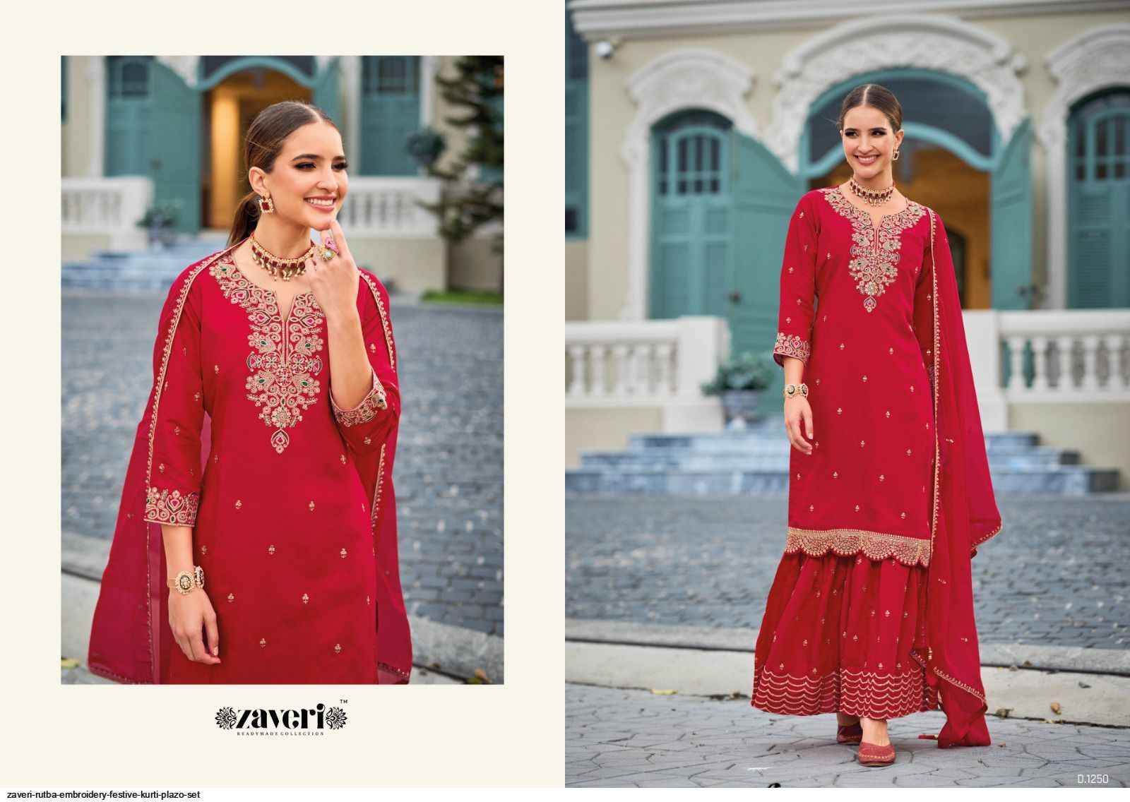 Zaveri Rutba Roman Silk Kurti Combo 2 pcs Catalogue