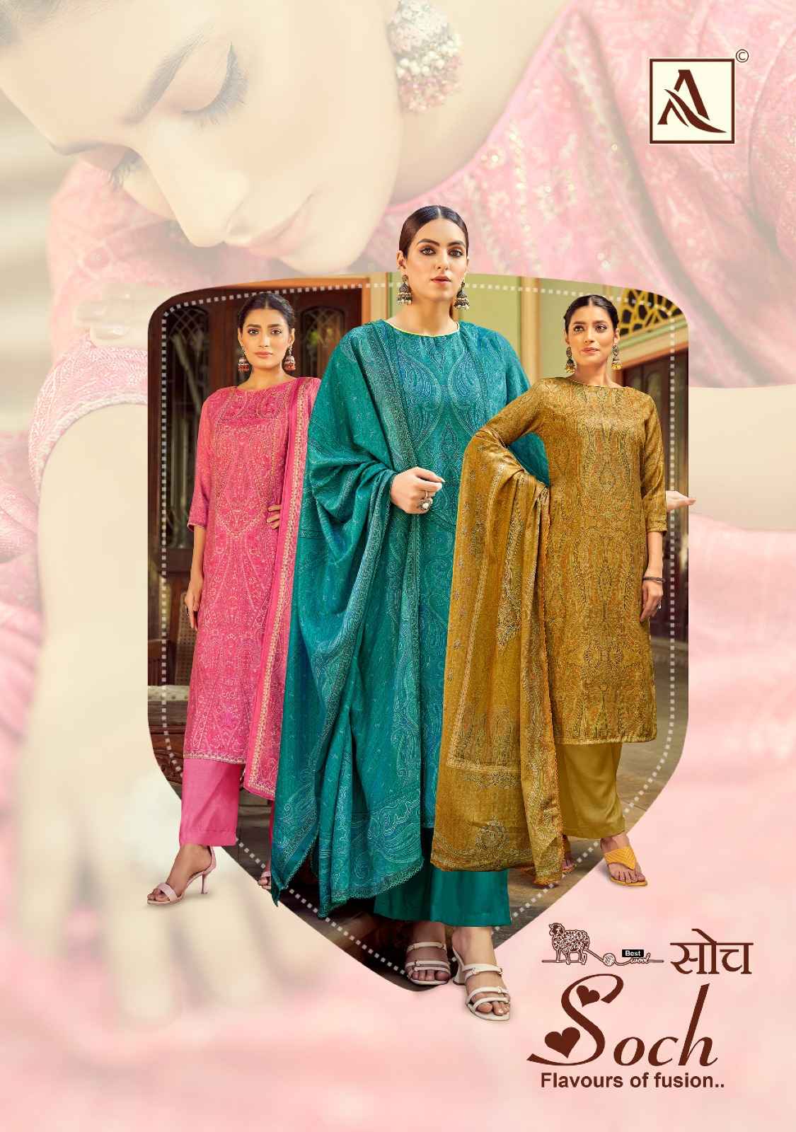 Alok Soch Pashmina Dress Material 6 pcs Catalogue