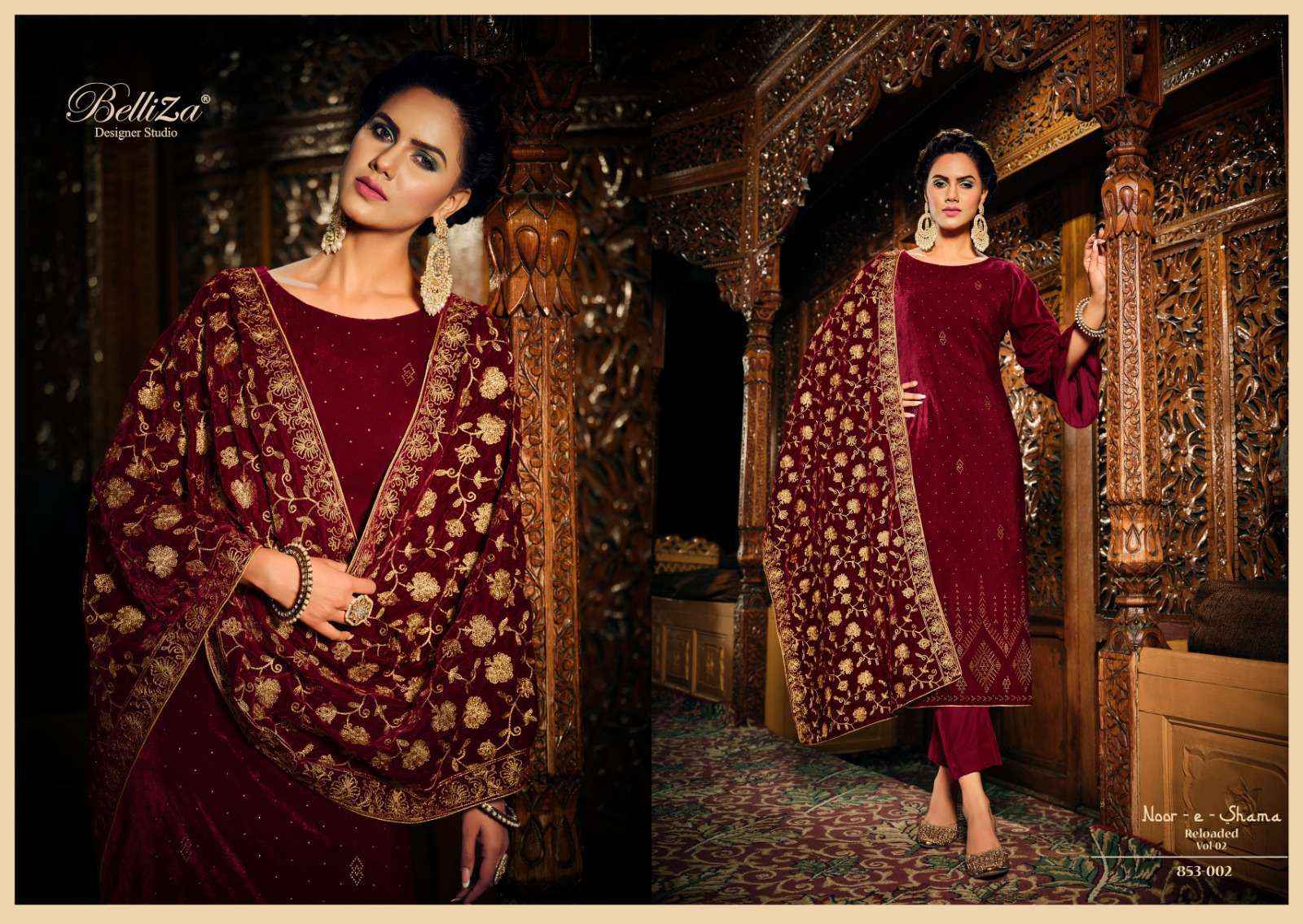 Belliza Noor-E-Shama Reloaded Vol 2 Velvet Dress Material 6 pcs Catalogue