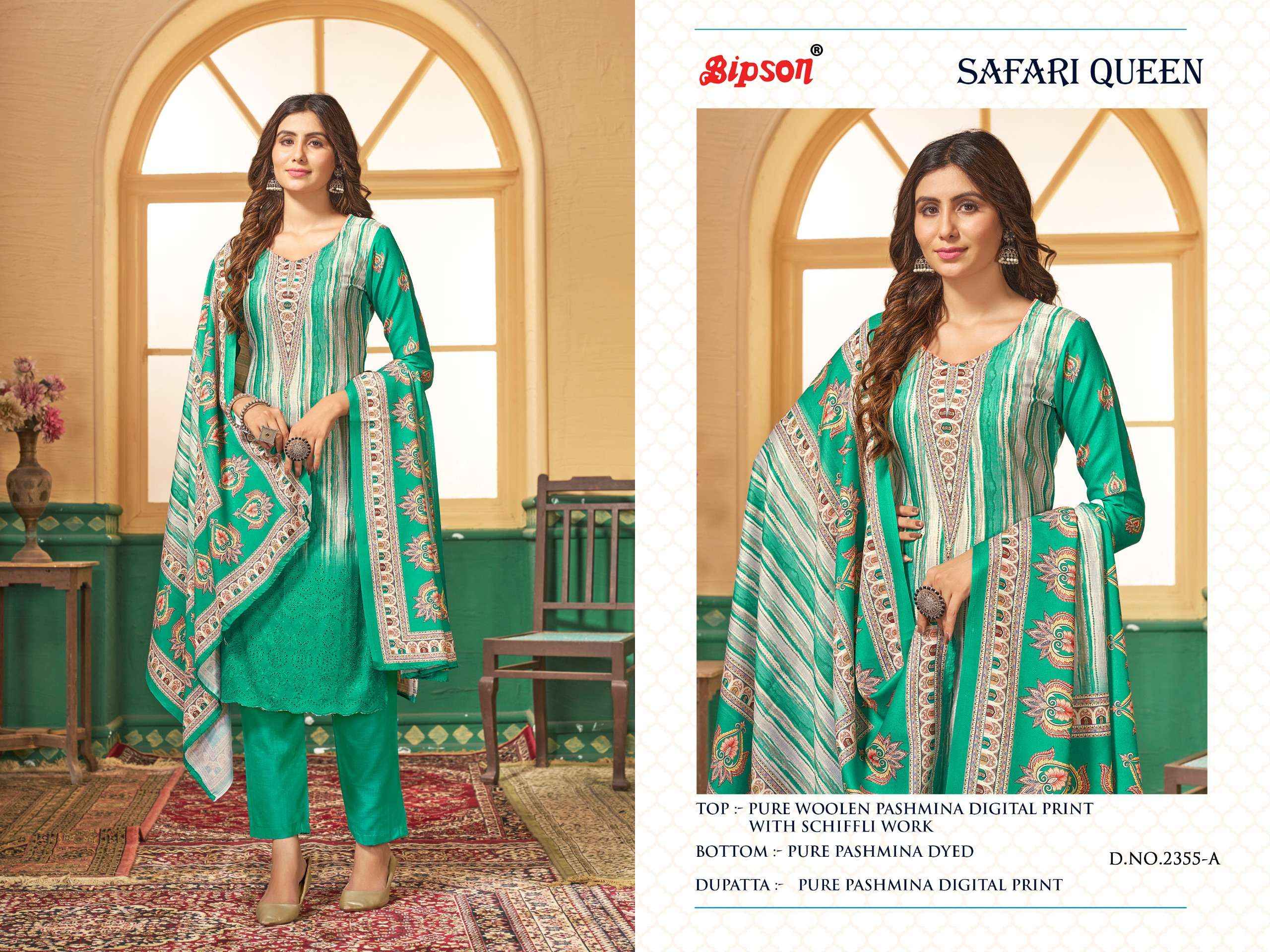 Bipson Safari Queen 2355 Pashmina Dress Material 4 pcs Catalogue