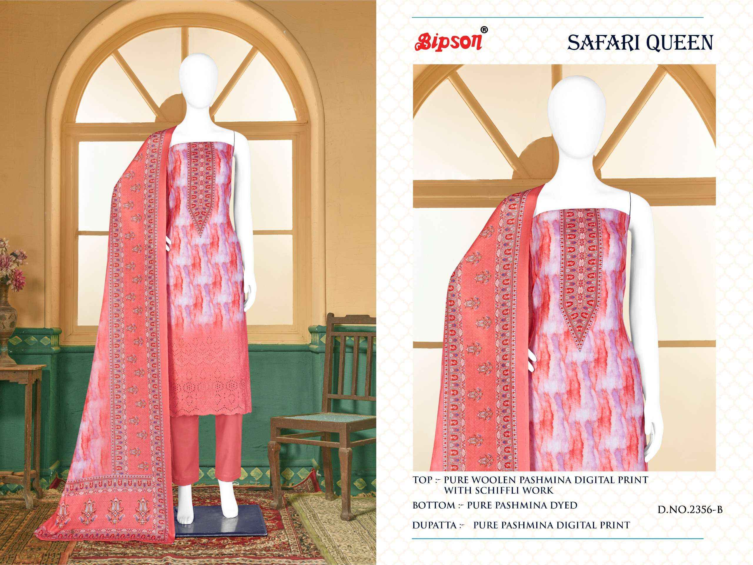 Bipson Safari Queen 2356 Pashmina Dress Material 4 pcs Catalogue